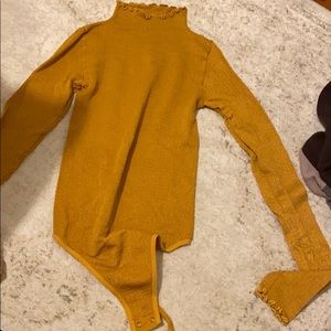 Mustard body suit